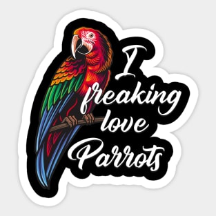 I Love Parrots Sticker